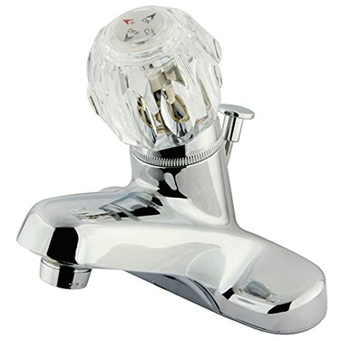 Kingston Brass KB521 Americana 4Inch Centerset Single Acrylic Handle Lavatory Faucet with Plastic PopUp Polished Chrome