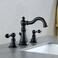 Derengge Two Handle Bathroom Sink Faucet Matte Black 3 Hole with Pop up Drain 8 Inch Widespread High Arc Lavatory Bathroom Faucet2 PackF8805MT