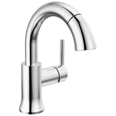 Delta Faucet Trinsic Pull Down Bathroom Faucet Bathroom Pull Out Faucet Chrome Single Hole Bathroom Faucet with Pull Down Sprayer Bathroom Sink Faucet Magnetic Docking Chrome 559HARPDDST
