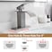 FRANSITON Brushed Grey Waterfall Bathroom Faucet Lavatory Single Handle 1 or 3 Hole Bathroom Sink Faucet with Deck and Popup Drain Brushed Grey Short
