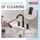 Delta Nicoli Matte Black Bathroom Faucet with Sprayer 8 Inch 3 Hole Widespread Bathroom Sink Faucet with Pull Out Sprayer PushPop Drain Matte Black 35749LFBLPD