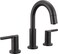 Delta Nicoli Matte Black Bathroom Faucet with Sprayer 8 Inch 3 Hole Widespread Bathroom Sink Faucet with Pull Out Sprayer PushPop Drain Matte Black 35749LFBLPD