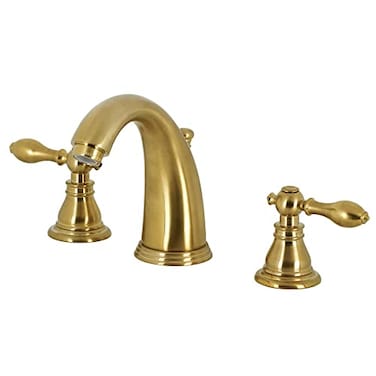 Kingston Brass KB987ACLSB American Classic Widespread Bathroom Faucet with Retail PopUp Brushed Brass