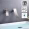 sumerain Brushed Nickel Waterfall Bathroom Faucet Wall Mount Lavatory Faucet LeftHanded Design