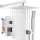 gotonovo Rainfall Bathroom Shower System Rain Shower Head and Handle Set Wall Mounted Shower Complete Combo Solid Brass Pressure Balancing Shower Mixer Valve 10 Inch Polished Chrome