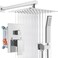 gotonovo Rainfall Bathroom Shower System Rain Shower Head and Handle Set Wall Mounted Shower Complete Combo Solid Brass Pressure Balancing Shower Mixer Valve 12 Inch Polished Chrome