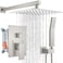 gotonovo Rainfall Bathroom Shower System Rain Shower Head and Handle Set Wall Mounted Shower Complete Combo Solid Brass Pressure Balancing Shower Mixer Valve 12 Inch Brushed Nickel