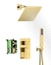sumerain Rain Shower System Brushed Brass Dual Functions Shower Faucet Complete Set Including 8 Shower Head RoughIn Valve Body and Trim