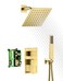 sumerain Rain Shower System Brushed Brass Dual Functions Shower Faucet Complete Set Including 8 Shower Head RoughIn Valve Body and Trim