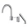sumerain 3 Hole Deck Mount Roman Tub Faucet with Hand Shower Solid Brass Chrome Finish Valve Included