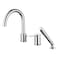sumerain 3 Hole Deck Mount Roman Tub Faucet with Hand Shower Solid Brass Chrome Finish Valve Included