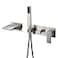 sumerain Wall Mount Tub Filler Brushed Nickel with Waterfall Tub Spout and Handheld Shower High Flow