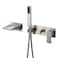 sumerain Wall Mount Tub Filler Brushed Nickel with Waterfall Tub Spout and Handheld Shower High Flow