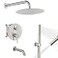 Airuida 3Function Rain Shower System Set Wall Mount Tub Shower Combo with Handheld Shower and Tub Spout10 Inch Shower HeadBrushed Nickel