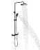 PHASAT Shower Fixtures Brass 3 Function Bathtub Faucet Set Wall Mounted Exposed Shower SystemMatte BlackCT8525