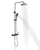 PHASAT Shower Fixtures Brass 3 Function Bathtub Faucet Set Wall Mounted Exposed Shower SystemMatte BlackCT8525