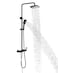 PHASAT Shower Fixtures Brass 3 Function Bathtub Faucet Set Wall Mounted Exposed Shower SystemMatte BlackCT8525