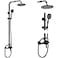 Aolemi Outdoor Shower Faucet SUS304 Shower Fixture Combo Set Stainless Steel 8 inch Rainfall Shower Head Kit Single Handle High Pressure Hand Spray Wall Mount 2 Function Brush Nickel Single Handle