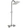 Aolemi Outdoor Shower Kit Fixtures 6 Inch Center with Adjustable Slide Bar6 Inch Showerhead2Handle with Mix ValveBrushed Nickel