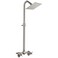 Aolemi Outdoor Shower Kit Fixtures 6 Inch Center with Adjustable Slide Bar6 Inch Showerhead2Handle with Mix ValveBrushed Nickel