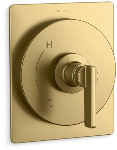 Kohler KTS3592042MB Castia by Studio McGee Pressure Balanced Valve Trim Only with Single Lever Handle Less Rough In Vibrant Brushed Moderne Brass