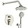 EMBATHER Shower Faucets Sets Complete with 3 Setting High Pressure Shower Head Combo Bathroom Wall Mounted Rainfall Shower System Fixtures with 8Mode Handheld Spray Brushed Nickel
