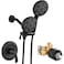 gotonovo Shower Valve and Trim Kit 2 in 1 Shower Head and Handle Set System Bathroom Shower Faucet Set 3 Modes Various Combinations High Pressure with Roughin Valve Matte Black