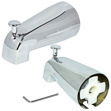 Avalon Plumbing Supply Bathtub and Shower Spout with Front Diverter Fits 12 Inch Copper Pipe Adjustable Slide Connector Tub Spout 514 Inch Length Polished Chrome