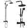 gotonovo Matte Black Exposed Shower Faucet Fixture Set 8 Rain Shower Single Handle Triple Function Tub Spout Shower Fixture Combo System Unit Set