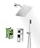 SUMERAIN Shower System Polished Chrome Shower Faucet Set with Shower Valve 8 Inch Bathroom Luxury Rain Mixer Shower Combo Set Wall Mounted Rainfall Shower Head and Handheld