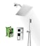 SUMERAIN Shower System Polished Chrome Shower Faucet Set with Shower Valve 8 Inch Bathroom Luxury Rain Mixer Shower Combo Set Wall Mounted Rainfall Shower Head and Handheld