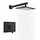 KENES Matte Black Shower Faucet with 10Inch Shower Head and Handle Set Square Shower Faucet Set Bathroom Rainfall Shower System Wall Mount KE6024B2 Shower Valve Included