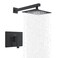 KENES Matte Black Shower Faucet with 10Inch Shower Head and Handle Set Square Shower Faucet Set Bathroom Rainfall Shower System Wall Mount KE6024B2 Shower Valve Included