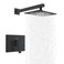 KENES Matte Black Shower Faucet with 10Inch Shower Head and Handle Set Square Shower Faucet Set Bathroom Rainfall Shower System Wall Mount KE6024B2 Shower Valve Included