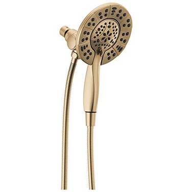 Delta 4Setting In2ition 2in1 Dual Shower Head with HandHeld Spray Brushed Gold Detachable Shower Head with Hose Showerhead 175 GPM Flow Rate Champagne Bronze 58499CZ