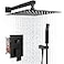 Dlvsoby Shower System Wall Mounted 10 inch Shower Overhead for BathroomRain Shower Combo Set with Handheld SprayLuxury Rainfall Shower Head Roughin Valve and Trim IncludedMatte Black