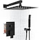 Dlvsoby Shower System Wall Mounted 10 inch Shower Overhead for BathroomRain Shower Combo Set with Handheld SprayLuxury Rainfall Shower Head Roughin Valve and Trim IncludedMatte Black