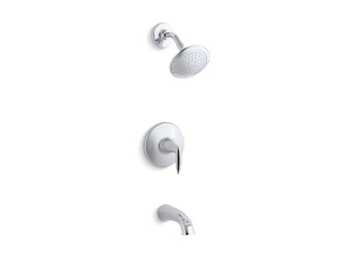 Kohler TS451044CP RiteTemp Bath Shower Valve Trim with Lever Handle Spout 25 Gpm Showerhead