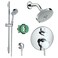 Hansgrohe KSH044472749566PC Raindance Shower Faucet Kit with Handshower Wallbar PBV Trim with Diverter and Rough Chrome