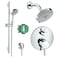 Hansgrohe KSH044472749566PC Raindance Shower Faucet Kit with Handshower Wallbar PBV Trim with Diverter and Rough Chrome