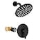 Airuida Shower Faucet Set8 Inch Round Rainfall Shower HeadSUS304 Stainless Steel Single Handle Shower Trim KitWall Mount Bathroom System with Female Threads Valve Matte Black