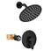 Airuida Shower Faucet Set8 Inch Round Rainfall Shower HeadSUS304 Stainless Steel Single Handle Shower Trim KitWall Mount Bathroom System with Female Threads Valve Matte Black