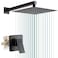 POP SANITARYWARE Matte Black Shower Faucet Set Bathroom Rainfall Shower System with Stainless Steel Metal Showerhead Single Function Shower Trim Kit with Roughin Valve
