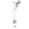 Moen Engage MultiFunction Handshower and Rainfall Shower Head Trim Combo with Handle Tub Spout Metal Hose and Valve Brushed Nickel 82304SRN