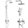 gotonovo Shower Faucet Sets SUS 304 Stainless Steel Rain Shower System 3 Triple Function with 8 Rain Shower Head Adjustable Handheld Shower Spray Brushed Nickel