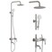 gotonovo Shower Faucet Sets SUS 304 Stainless Steel Rain Shower System 3 Triple Function with 8 Rain Shower Head Adjustable Handheld Shower Spray Brushed Nickel