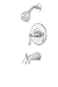 Pfister Courant Tub Shower Trim Kit Valve and Cartridge Included White Ceramic Lever Handle Polished Chrome Finish 8P8WS2CO2SPC