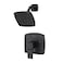 Pfister Deckard Matte Black Shower Faucet Set with MultiFunction Showerhead Square Modern Design Pressure Balance Single Handle Bathroom Shower Fixtures LG897DAB