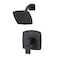 Pfister Deckard Matte Black Shower Faucet Set with MultiFunction Showerhead Square Modern Design Pressure Balance Single Handle Bathroom Shower Fixtures LG897DAB