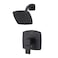 Pfister Deckard Matte Black Shower Faucet Set with MultiFunction Showerhead Square Modern Design Pressure Balance Single Handle Bathroom Shower Fixtures LG897DAB